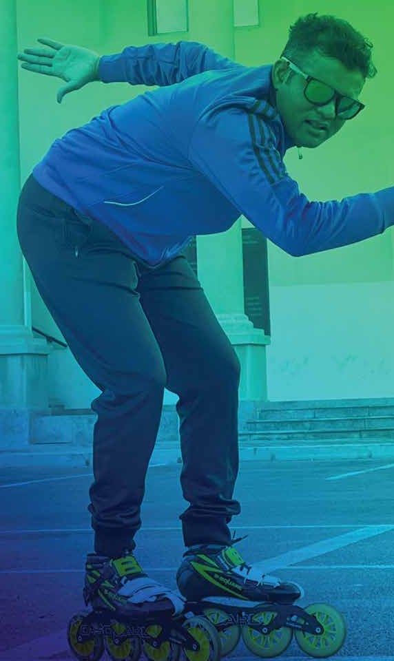 Coach Abdul Azim demonstrating a low skating stance