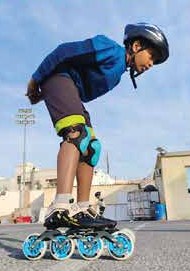 A skater racing in a tournament
